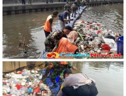Kodim 0501/JP Bersama Tiga Pilar Laksanakan Karya Bakti Skala Besar Pembersihan Sungai Ciliwung Dalam Rangka HUT TNI ke-80 Tahun 2025