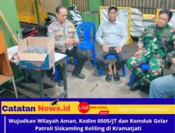 Wujudkan Wilayah Aman, Kodim 0505/JT dan Komduk Gelar Patroli Siskamling Keliling di Kramatjati