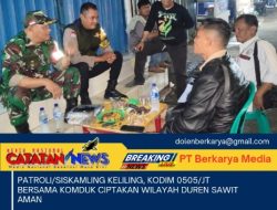 Patroli/Siskamling Keliling, Kodim 0505/JT Bersama Komduk Ciptakan Wilayah Duren Sawit Aman