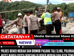 Polres Bener Meriah dan Brimob Pasang Tali Sling, Pulihkan Akses Warga Pasca Bencana di Bener Meriah dan Aceh Tengah