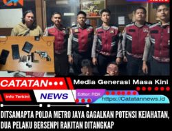 Ditsamapta Polda Metro Jaya Gagalkan Potensi Kejahatan, Dua Pelaku Bersenpi Rakitan Ditangkap