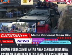 Brimob Polda Sumut Antar Anak Sekolah di Garoga, Pastikan Pendidikan Tetap Berjalan Pasca Bencana