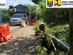 Jalan Karangtengah–Nagrak Amblas 5 Meter, PU Cibadak Gandeng Waskita Kebut Perbaikan