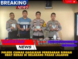 Polsek Ciomas Gagalkan Peredaran Ribuan Obat Keras di Belakang Pasar Laladon