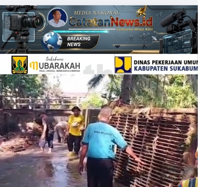 UPTD Jampangkulon, Mitra Cai, P3A dan Warga Bahu-Membahu Tangani Irigasi Rusak Pascabencana