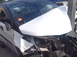 Diduga Mengantuk, Toyota Rush Tabrak Pedagang Asongan di Exit Tol Parungkuda Sukabumi