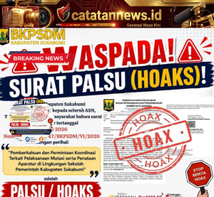 BKPSDM Sukabumi Bantah Surat Mutasi TGL 17 Juni 2026: Palsu Dan Hoaks